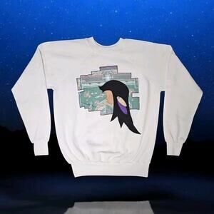 Vtg Pannill Sweatshirt Southwestern Native Girl White USA Adult XL 90s Crew Neck